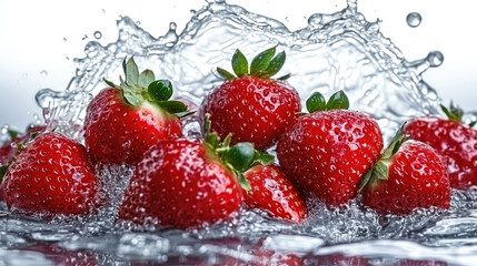 Crédence de cuisine   Delicious strawberry  juice  splash  cut out on white background PNG   © De Power Girl