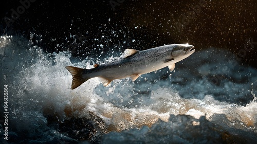 Salmon Leaping Upstream: A Majestic Display of Nature’s Determination