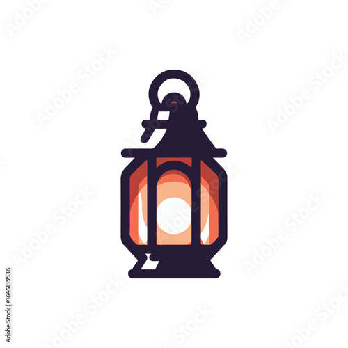 Vintage lantern glowing softly in a darkened room, casting warm light on surrounding decor