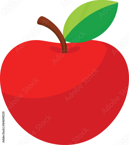 red apple with leaf