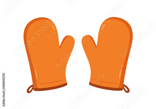 A minimalist oven mitt vector icon for kitchen and baking