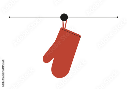 A minimalist oven mitt vector icon for kitchen and baking