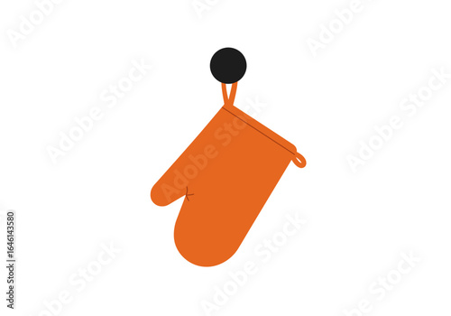 A minimalist oven mitt vector icon for kitchen and baking