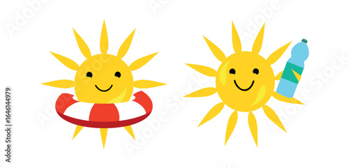 Set sun and moon designs collection