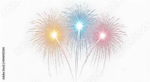 Colorful fireworks display against a dark night sky