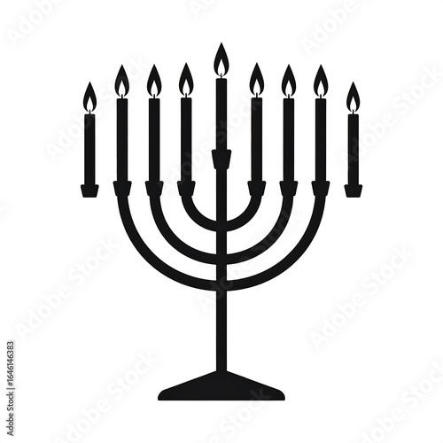 Simple silhouette of a menorah