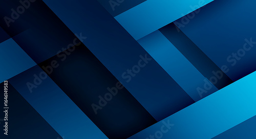 Abstract Overlapping Geometric Shapes in Dark and Light Blue Tones