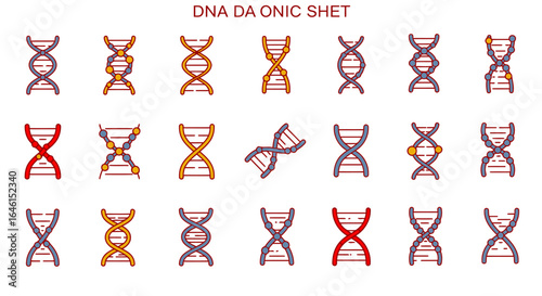 DNA Helix Vector Icon Set