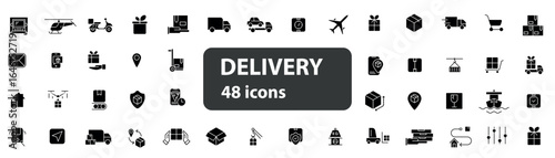 Delivery Icons Set 48 Shipping and Logistics Symbols