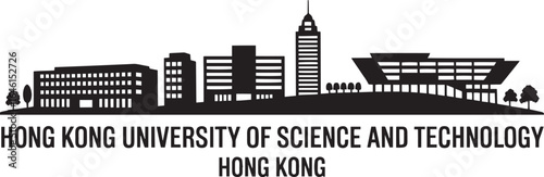 Hong Kong University of Science and Technology Skyline Silhouette in Hong Kong