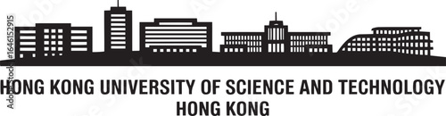 Hong Kong University of Science and Technology Skyline Silhouette Vector Illustration