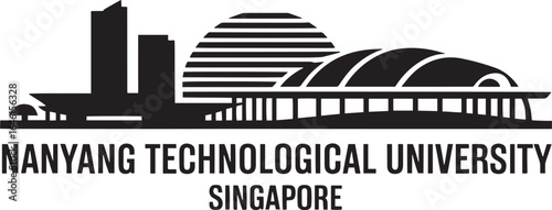 Nanyang Technological University Silhouette Logo Emblem Icon Vector Design Singapore