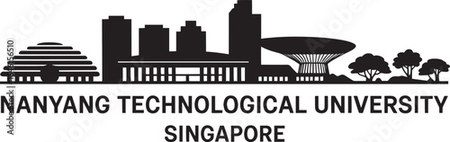 Nanyang Technological University Skyline Silhouette Singapore Landmark Architecture