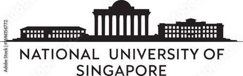 National University of Singapore Skyline Silhouette Vector Illustration Design