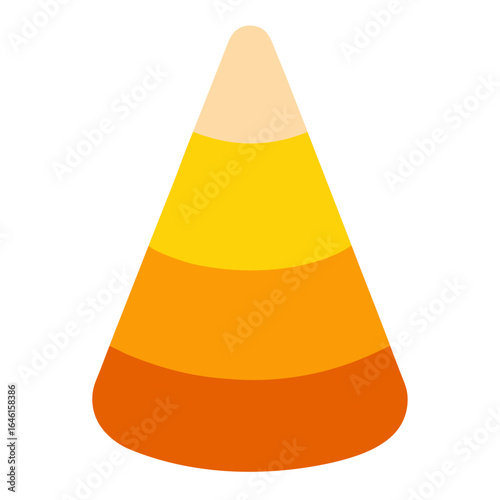 Simple candy corn icon with traditional colors