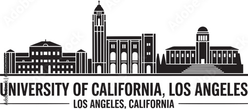 University of California Los Angeles Skyline Silhouette Vector Illustration Design