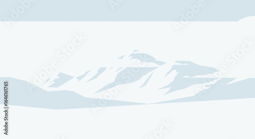 Minimalist snow mountains illustration, vector graphics for winter backgrounds and wallpapers great for design and decoration