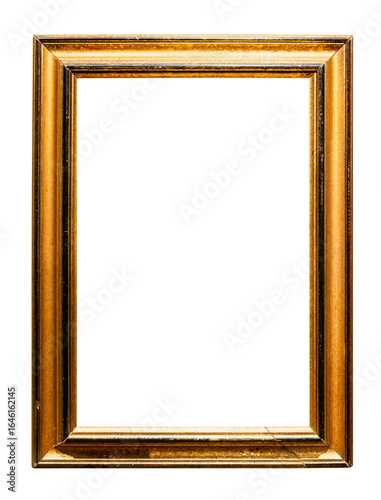 old vertical wooden shabby plain picture frame