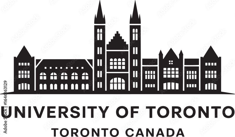 Fototapeta premium University of Toronto Silhouette Emblem Iconic Landmark Symbol Education Institution Design