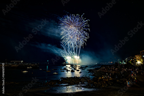fireworks over the sea
