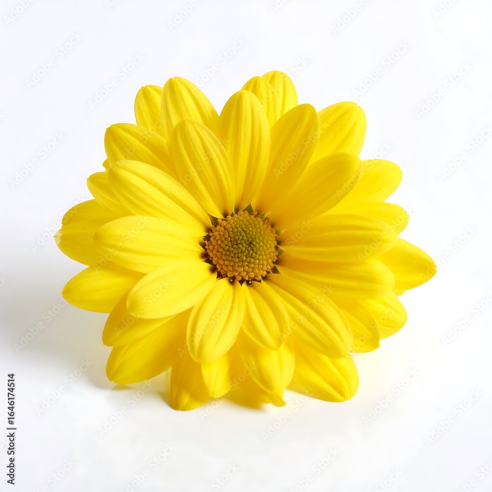 Obraz premium Single yellow flower on white