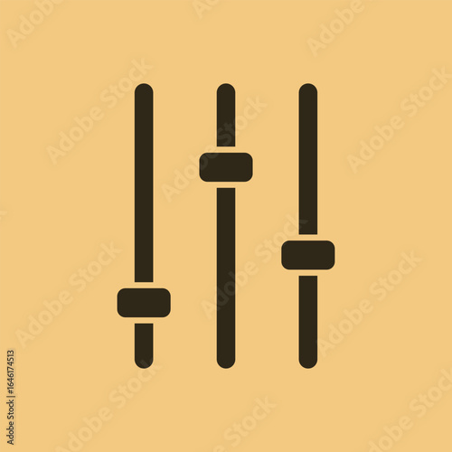 
Flat design control sliders icon, representing settings, adjustments, audio mixing, and customization, perfect for user interface, music production, and vector illustration projects.
