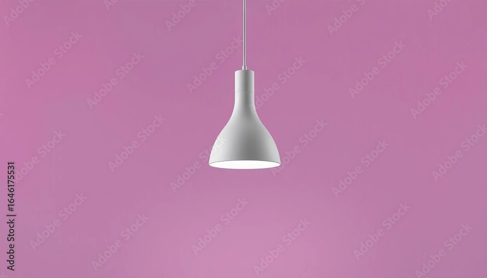 Obraz premium Sleek minimalist pendant lamp, matte white finish, modern design , arch, elegant