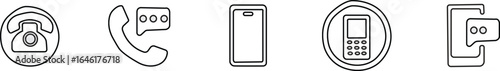 Phone icon set.Phone call.Icon for design.Easily editable,Cell phone pictogram.Vector illustration,Phone icon set. telephone symbol, Phone Solid Icon.Design is Suitable for Mobile App,
