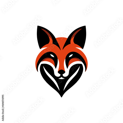 This majestic wolf logo features a strong and dynamic design with a combination of orange and black colors. The wolf's face is depicted with a prominent mane, giving a powerful and bold impression. 