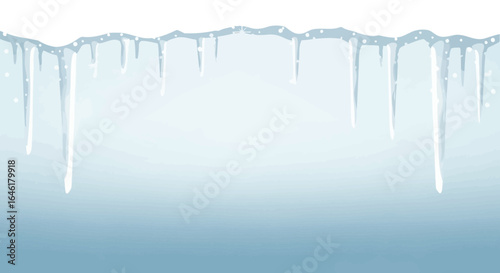 Vector illustration of an icy edge design, perfect for winter-themed projects and backgrounds  with gradient colors
