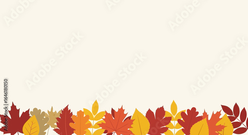 Vibrant autumn leaves border with space for seasonal greetings or promotions