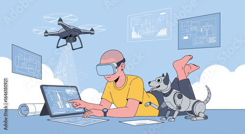 Technological integration in design and construction with virtual reality and drones for architecture plans
