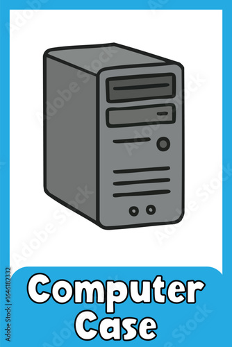 computer case colored illustration vector