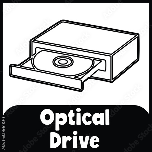 Optical drive flashcard 4×4 black and white