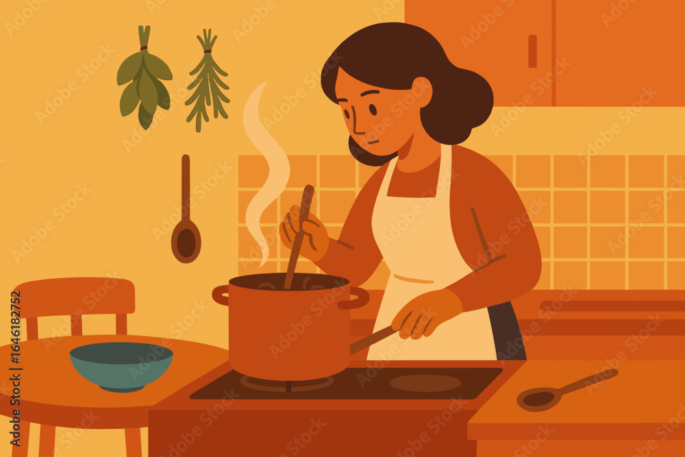 Grandma is preparing a festive dish at home for the Chinese New Year celebration Grandma is preparing a festive dish at home for the Chinese New Year celebration