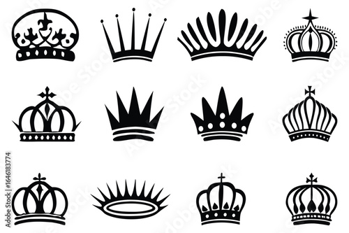 Royal Crown Silhouette Icons