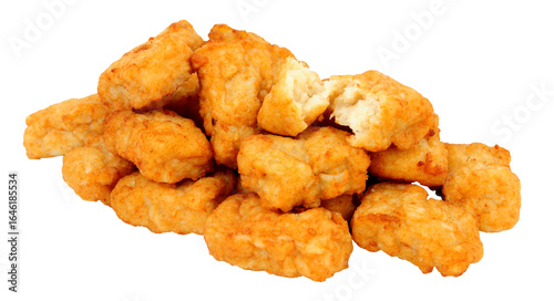 Fotografie Slow roasted snack size chicken bites made from chopped and formed chicken breas