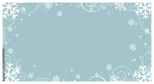 Winter background with snowflakes and swirls for festive designs and celebrations suitable for holiday and seasonal marketing content
