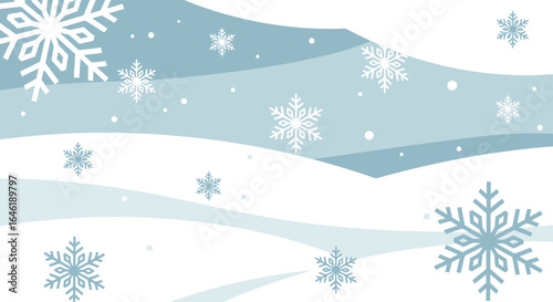 Winter background with snow drifts and snowflakes, perfect for seasonal designs and holiday themed projects illustrating winter season