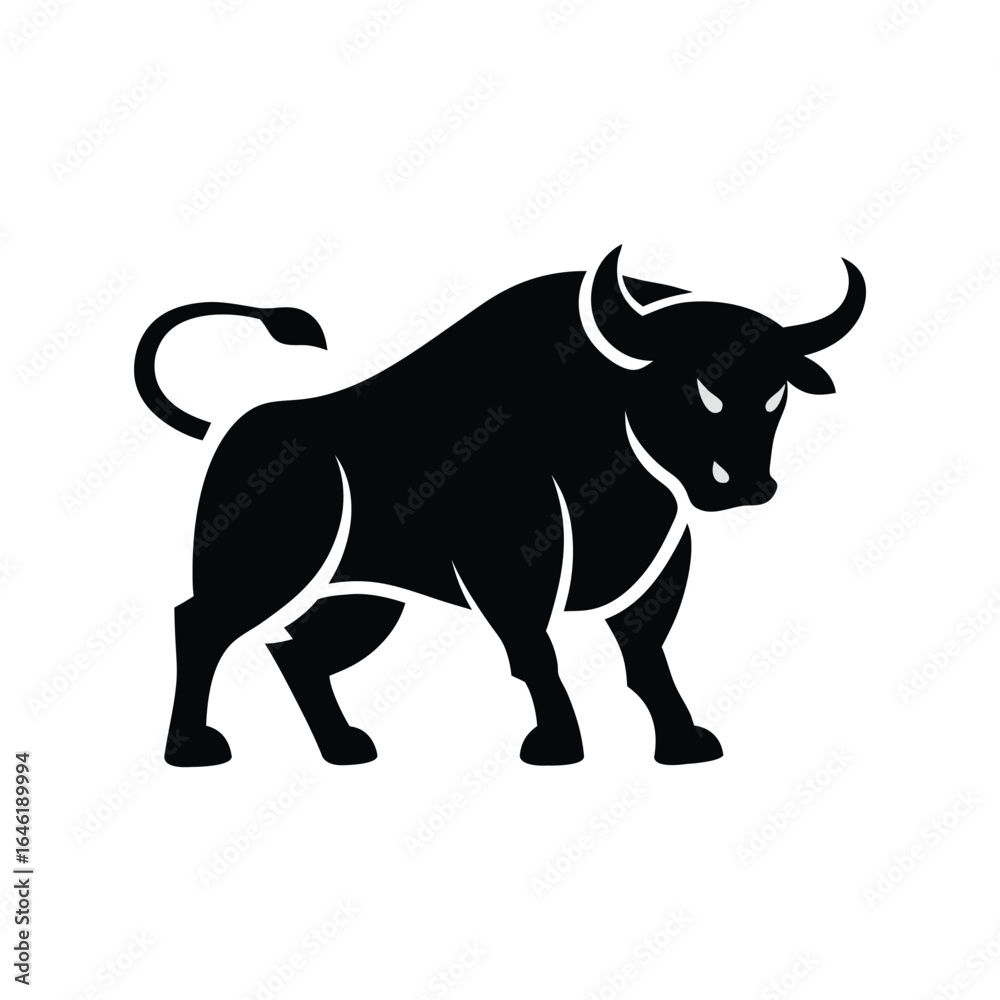 Obraz premium vector illustration of a bull