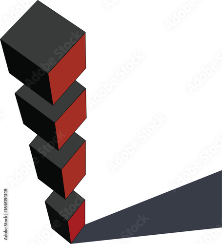 A three-dimensional red and white brick wall, shaped like a business concept cube, with a red arrow pointing to a missing puzzle piece