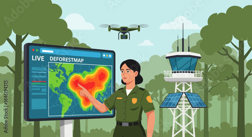 Monitoring Deforestation Using Drone And Live Maps Technology With Official