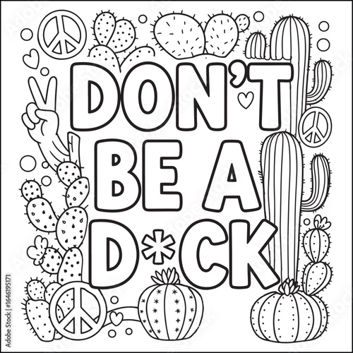 Bold and easy swear word coloring pages for adults.