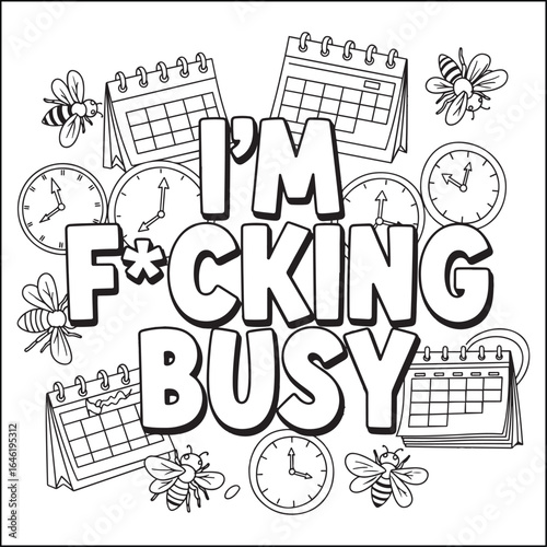 Bold and easy swear word coloring pages for adults.
