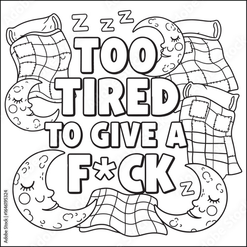 Bold and easy swear word coloring pages for adults.