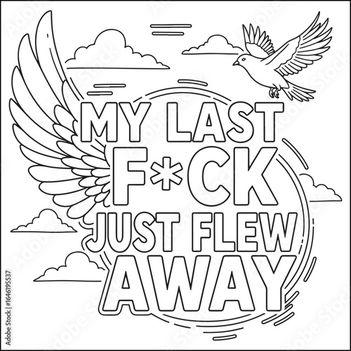 Bold and easy swear word coloring pages for adults.