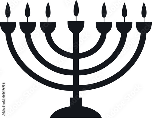 Hanukkah menorah candelabrum candles flat vector icon for holiday apps and websites