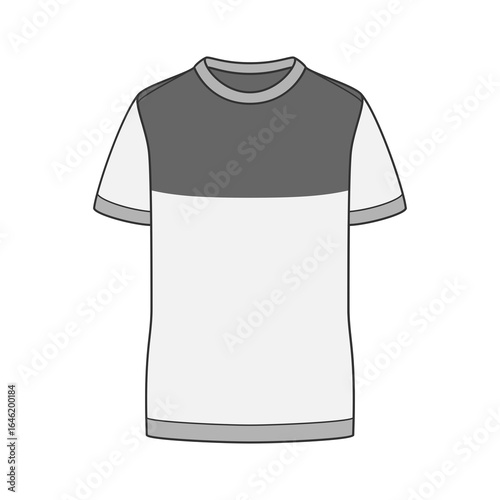 Simple modern two-tone t-shirt design with clean lines and a comfortable casual style for everyday wear