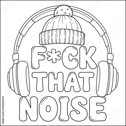 Cozy swear word. Bold and easy coloring pages for adults.