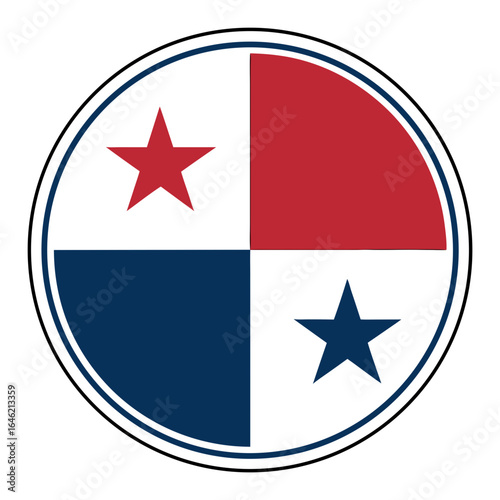 Free Download Panama flag emblem circular design with stars and colors - GFXLoad